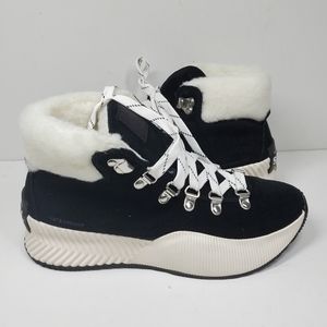 Sorel Black and White Ankle Boots